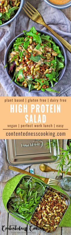 High Protein Salad [vegetarian, Vegan, Super Easy] - Contentedness Cooking