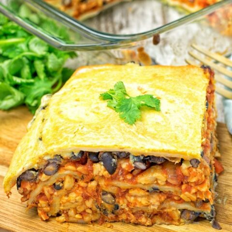 Easy Vegan Taco Lasagna - Contentedness Cooking