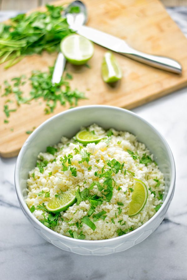 Cilantro Lime Cauliflower Rice - Contentedness Cooking