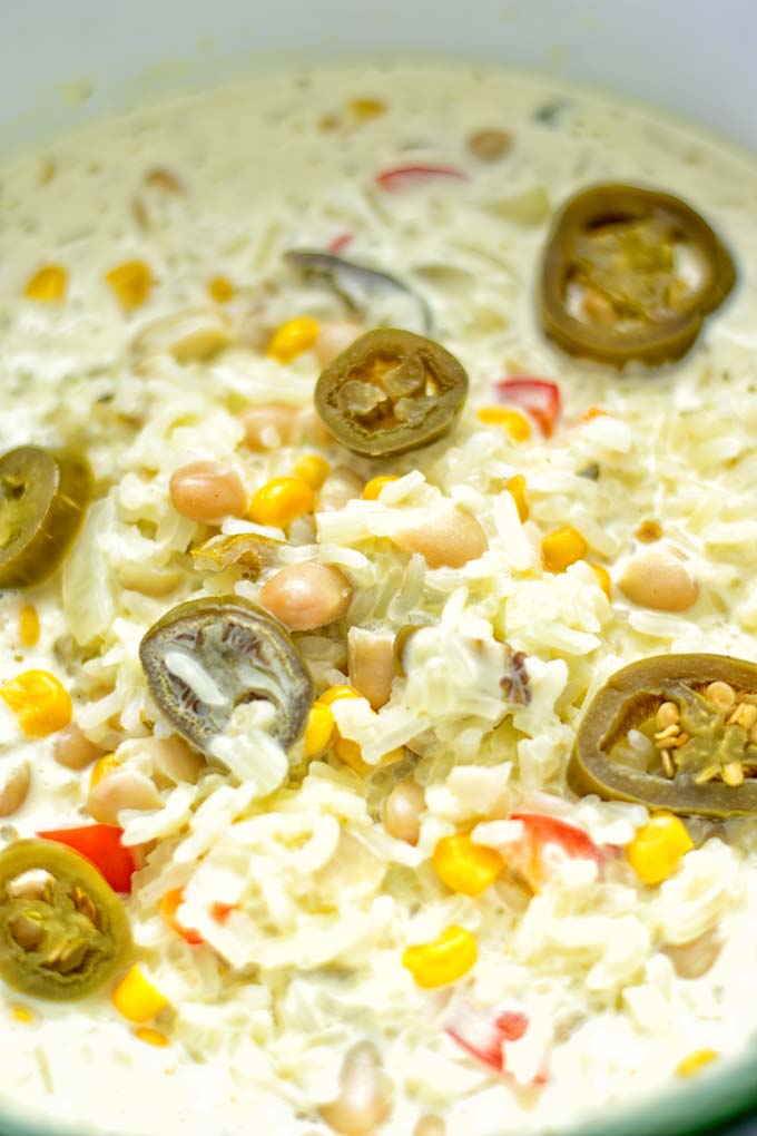 White Chili Rice Casserole - Contentedness Cooking