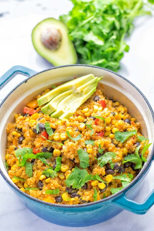 Quinoa Enchilada with Mexican Street Corn - Contentedness Cooking