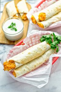 Buffalo Cauliflower Taquitos - Contentedness Cooking