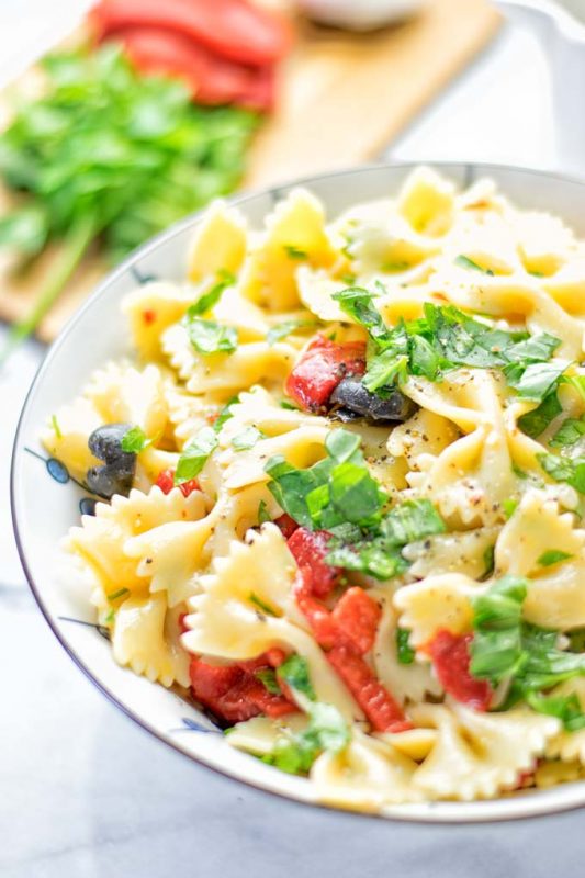 Lemon Herb Tuscan Pasta Salad - Contentedness Cooking