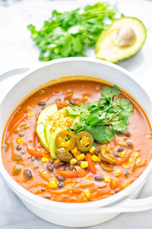 Spicy Garlic Enchilada Soup - Contentedness Cooking