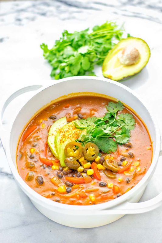 Spicy Garlic Enchilada Soup - Contentedness Cooking