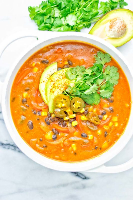 Spicy Garlic Enchilada Soup - Contentedness Cooking