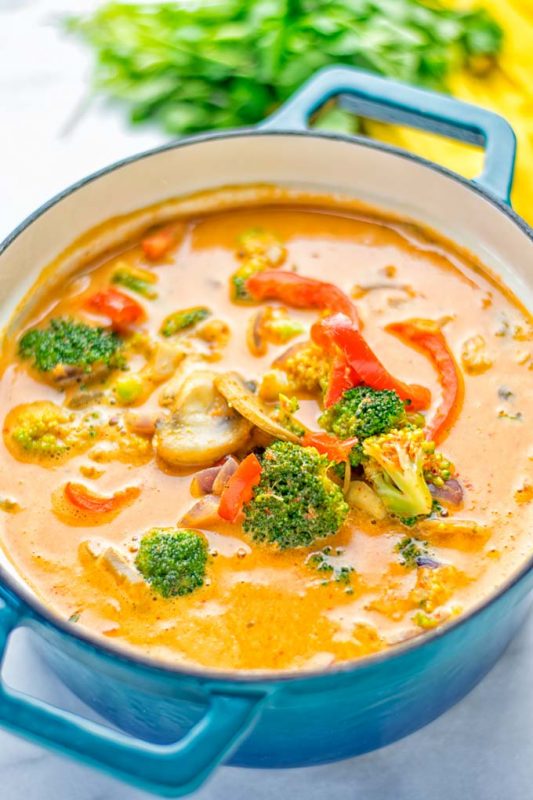 Red Curry Coconut Soup - Contentedness Cooking