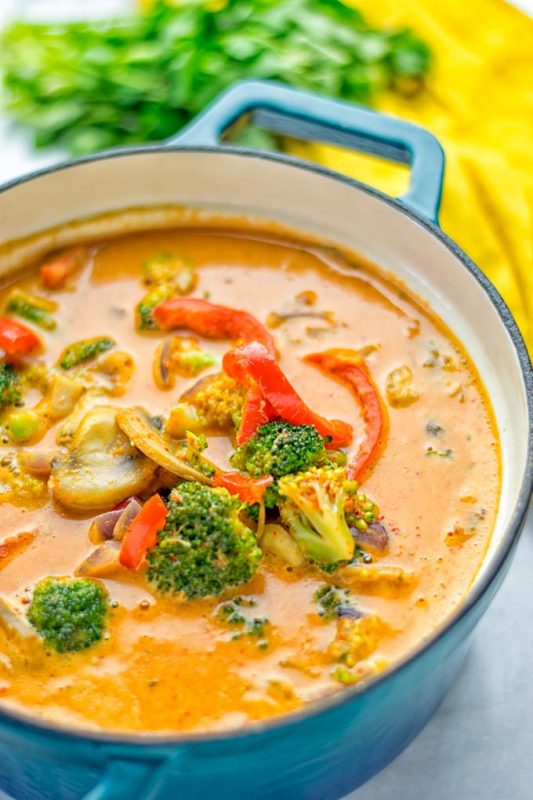 Red Curry Coconut Soup - Contentedness Cooking