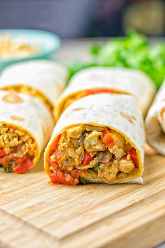 Vegan Breakfast Burrito with Tofu Scramble - Contentedness Cooking