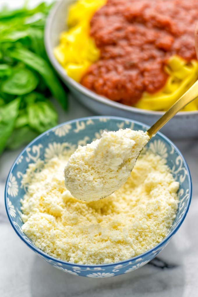 Vegan Parmesan Cheese  Easy & Quick Recipe - Elavegan