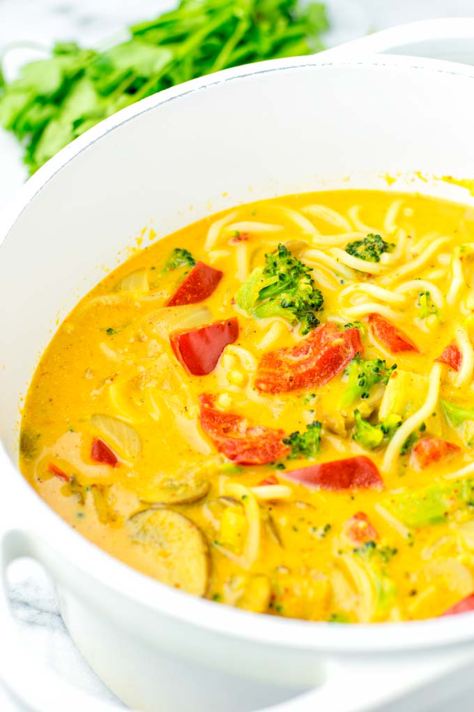 Coconut Curry Noodle Soup - Contentedness Cooking