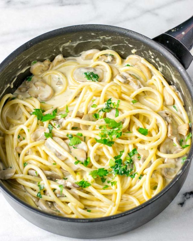 Creamy Mushroom Pasta - Contentedness Cooking