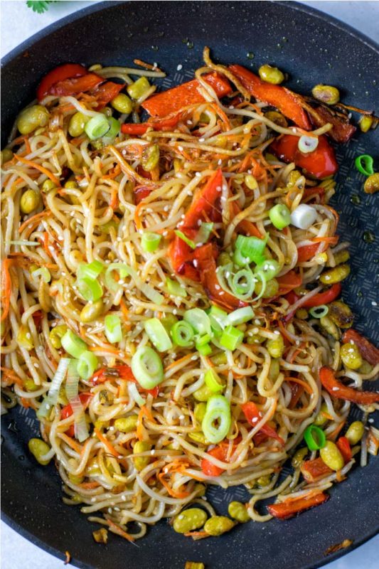 Pan Fried Noodles [vegan] - Contentedness Cooking