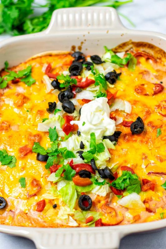 Taco Casserole (vegetarian) - Contentedness Cooking