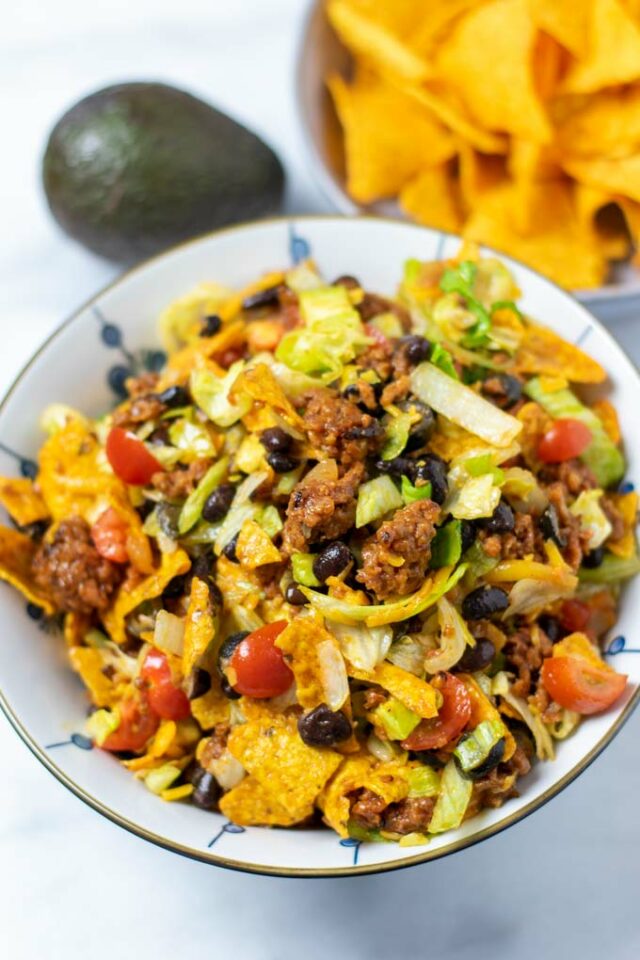 Dorito Taco Salad [vegan] - Contentedness Cooking