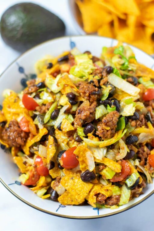 Dorito Taco Salad [vegan] - Contentedness Cooking