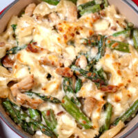 Closeup on the Chicken Asparagus Casserole.