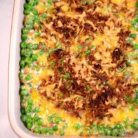 Closeup of Sweet Pea Casserole.