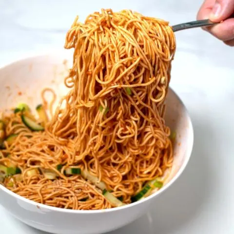 Large portion of Korean Cold Noodles.