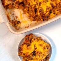 A portion of Taco Hash Brown Casserole.