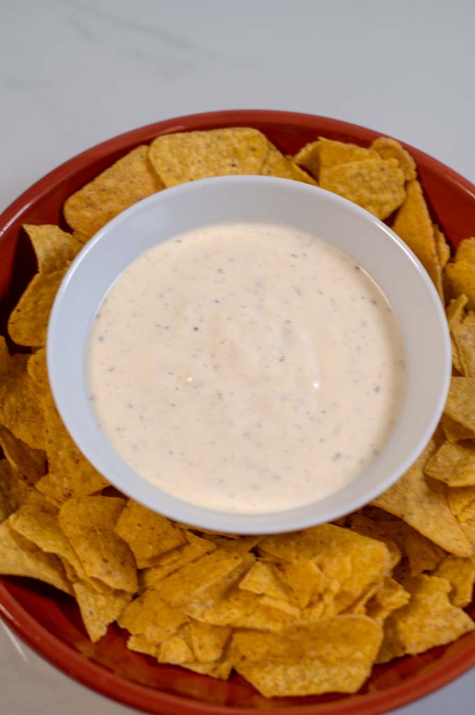 Closeup on a serving of Mexican White Sauce.