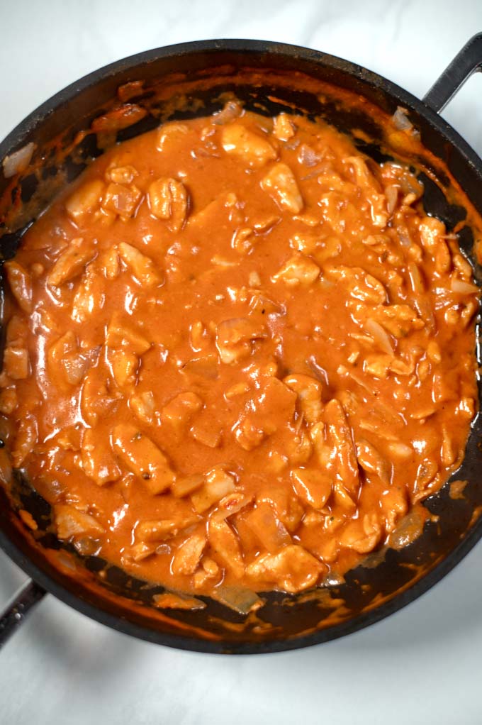 Closeup of Chicken Masala.