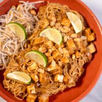 Closeup on a serving of Pad Thai Curry.