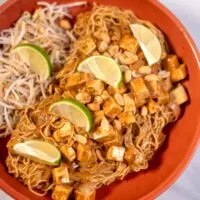 Closeup on a serving of Pad Thai Curry.