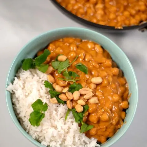 Closeup of Thai Peanut Curry.