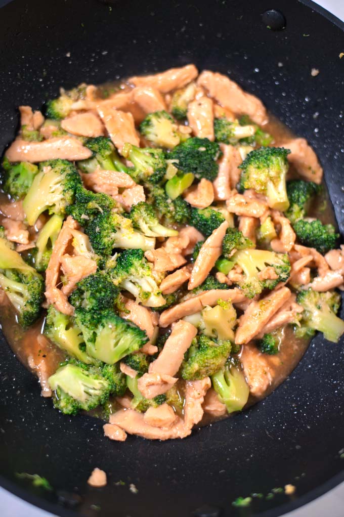 Closeup of Chinese Chicken and Broccoli.