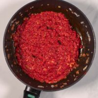 Ready Vindaloo Sauce in a small pan.